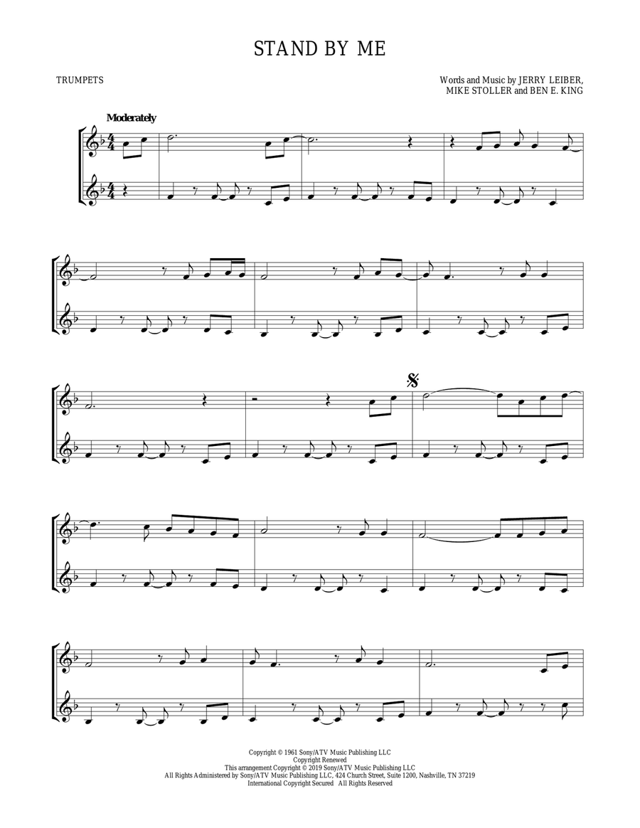 Stand By Me Stand By Me Trumpet Duet scores gallery preview page 1