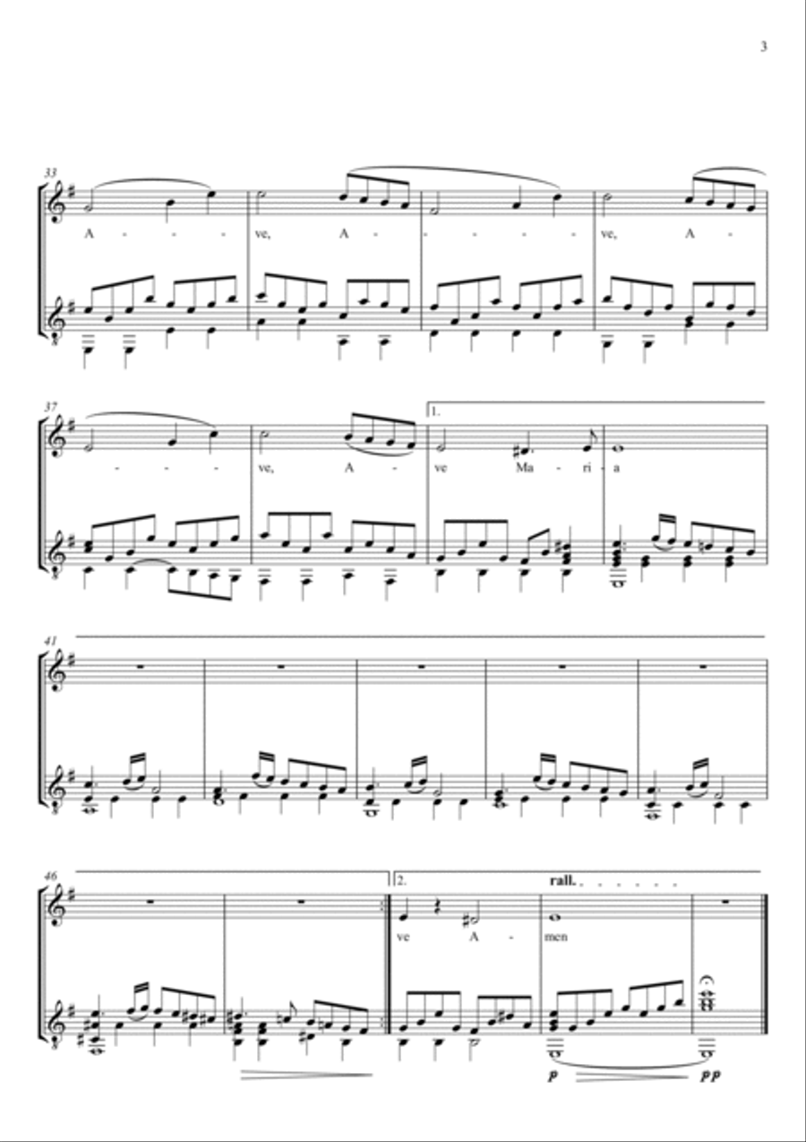 AVE MARIA - GIULIO CACCINI - FOR SOPRANO AND GUITAR Chamber Music scores gallery preview page 4