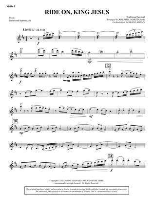 Book cover for Ride On, King Jesus (arr. Joseph M. Martin) - Violin 1