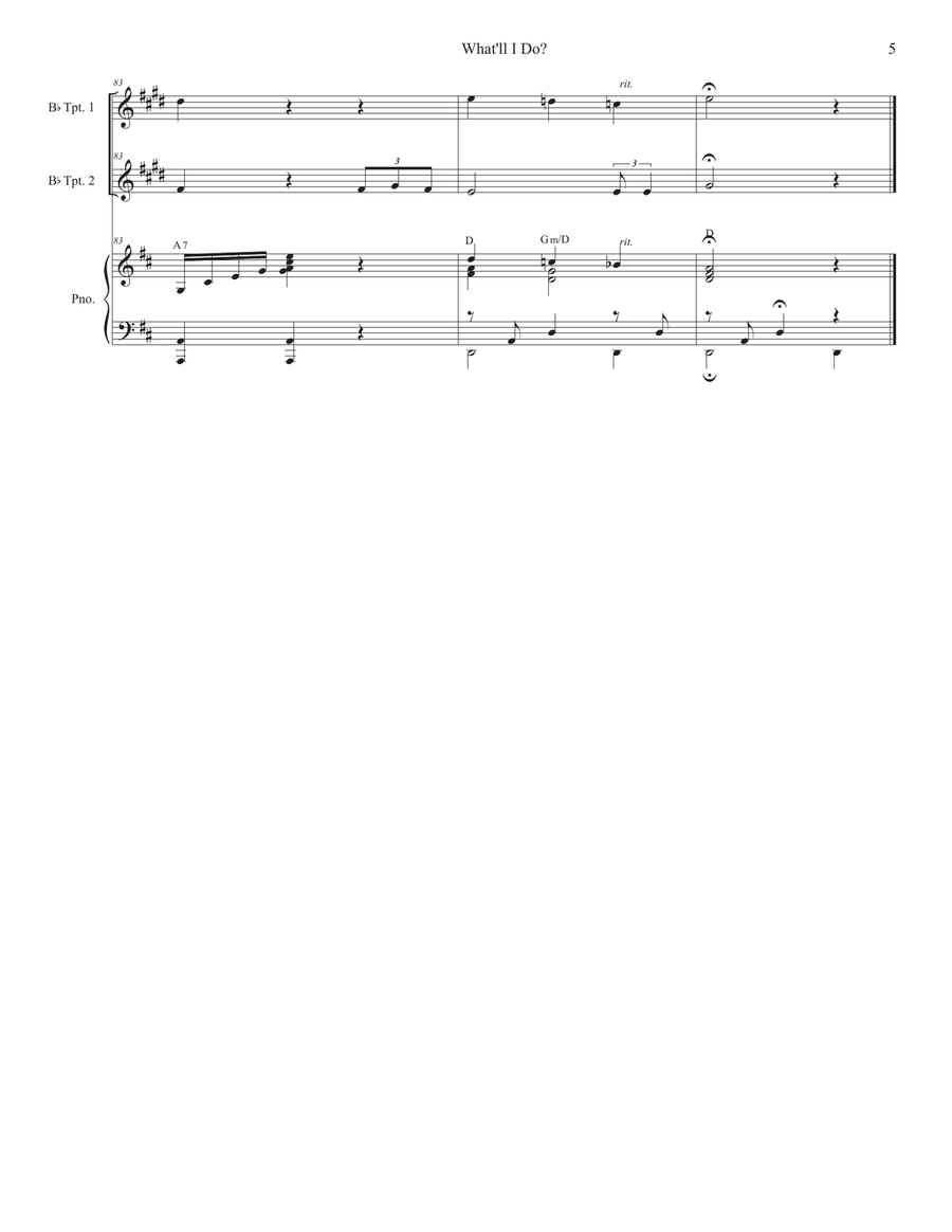 What'll I Do? (Duet for Bb-Trumpet) Trumpet Duet scores gallery preview page 5