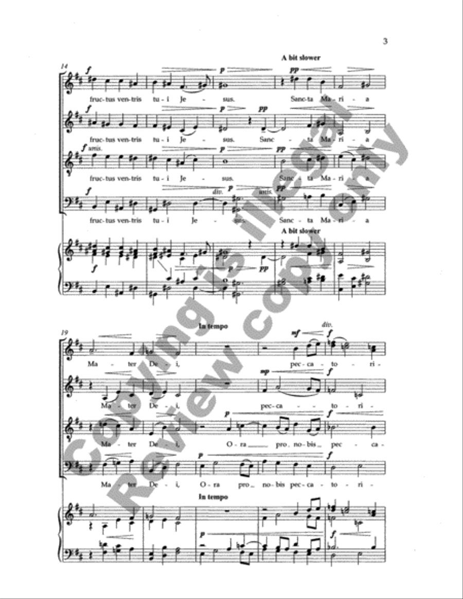 Ave Maria Ave Maria 4-Part scores gallery preview page 4