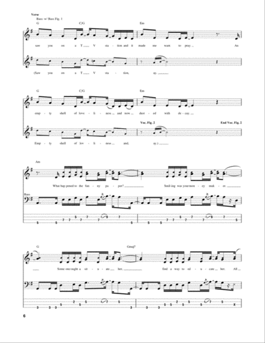 Police Station Police Station Bass Guitar Tablature scores gallery preview page 6
