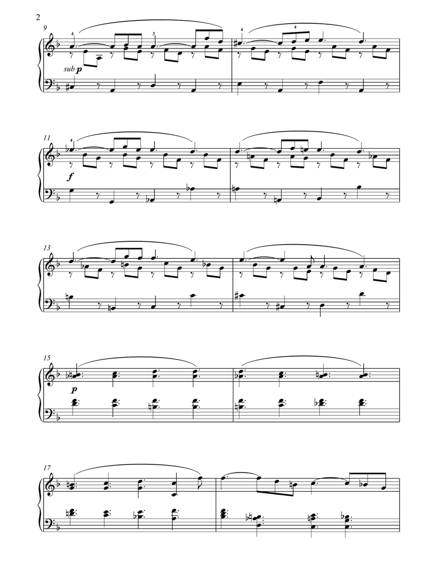 Lacrymosa from Requiem Mass Piano Solo scores gallery preview page 2
