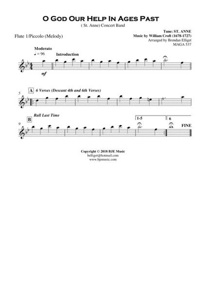 O God Our Help In Ages Part - Concert Band with Optional Strings Score and Parts PDF image number null