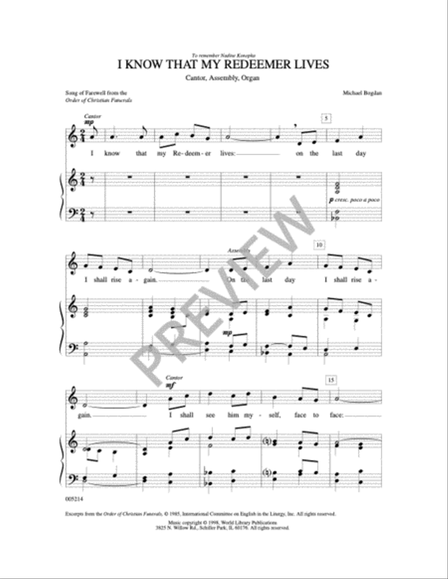 I Know That My Redeemer Lives 4-Part scores gallery preview page 2