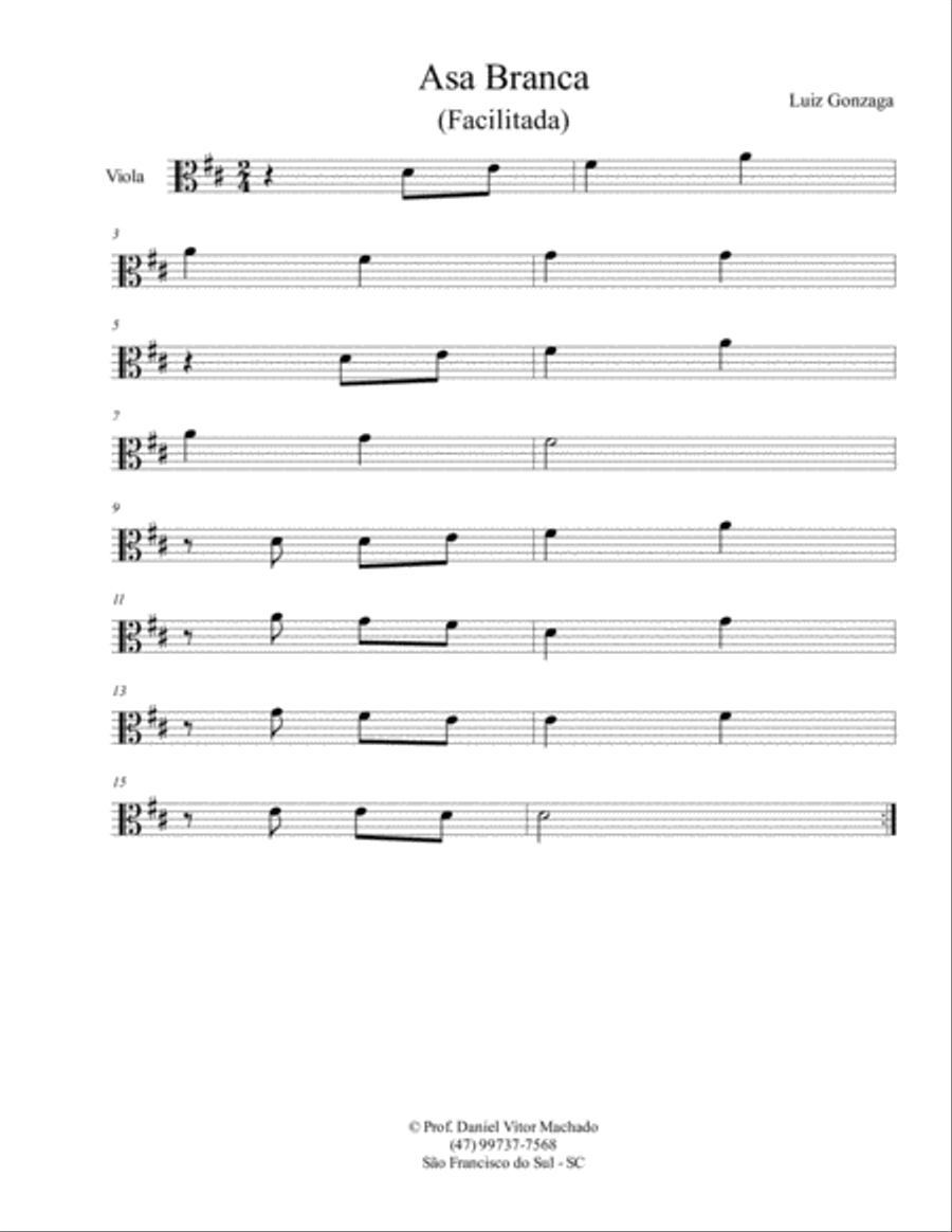 Asa Branca Viola Solo scores gallery preview page 1