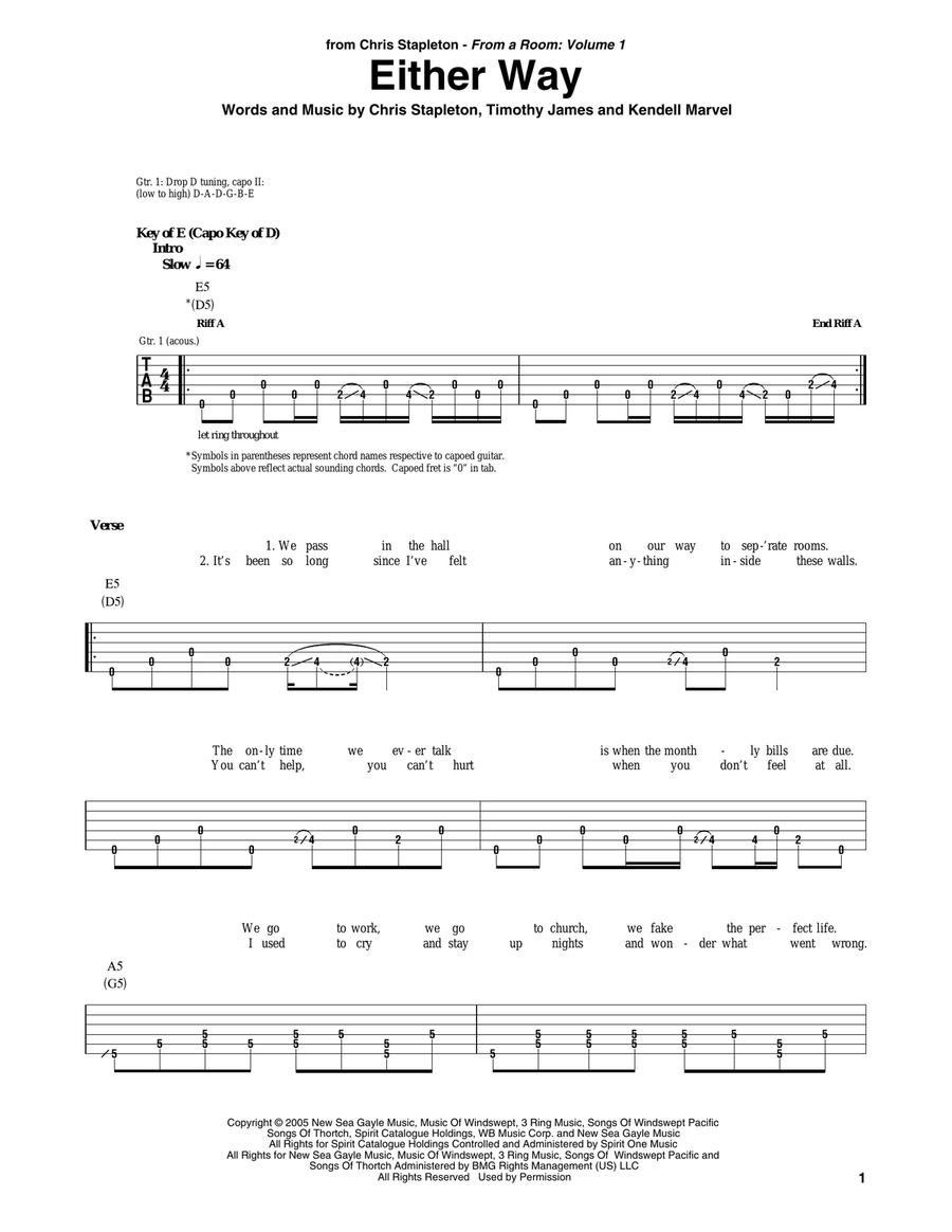 Either Way Acoustic Guitar scores gallery preview page 1