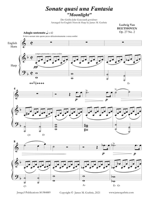 Beethoven: Adagio from the Moonlight Sonata for English Horn & Harp