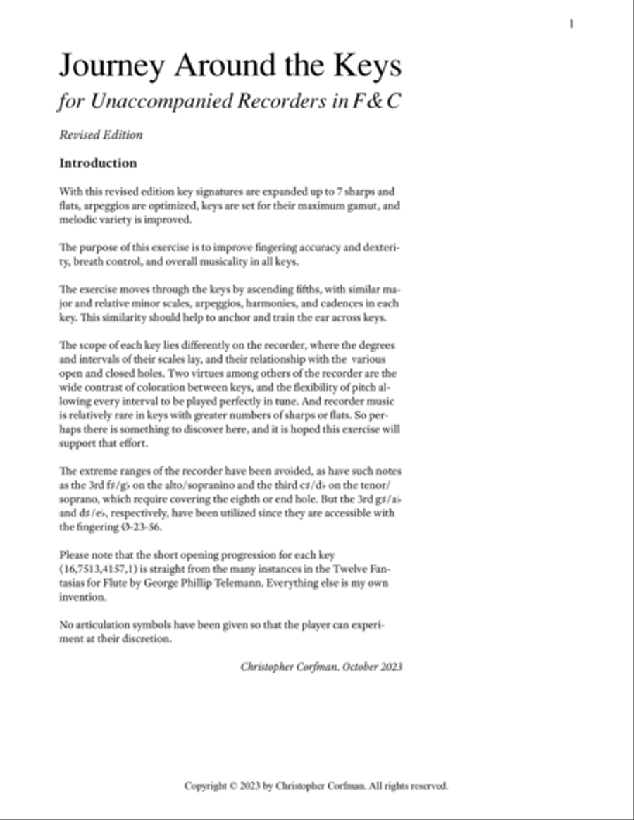 Journey Around the Keys for Unaccompanied Recorders in F & C Recorder scores gallery preview page 3