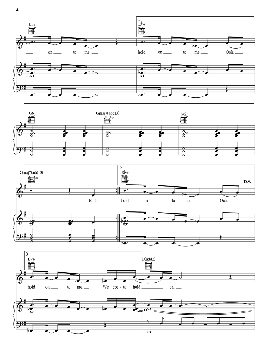 Blue Piano, Vocal, Guitar scores gallery preview page 4
