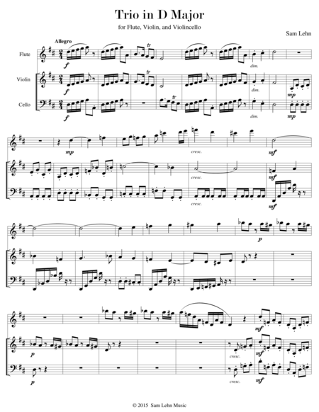 Trio in D Major (for Flute, Violin, and Violincello)