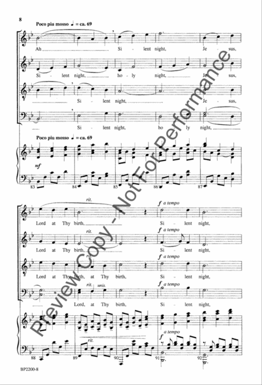 Silent Night - Forrest - SATB 4-Part scores gallery preview page 8