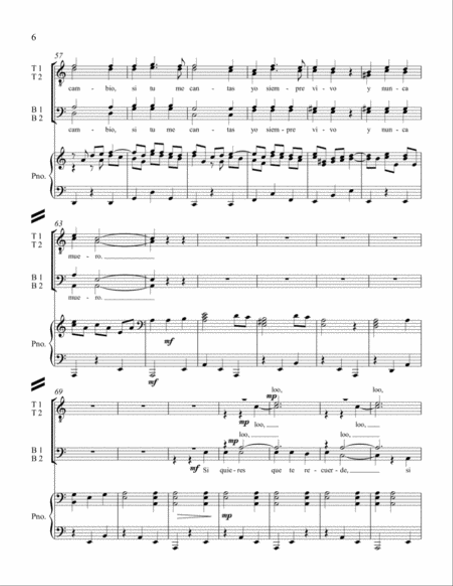 Three Mexican Folk Songs TTBB scores gallery preview page 6