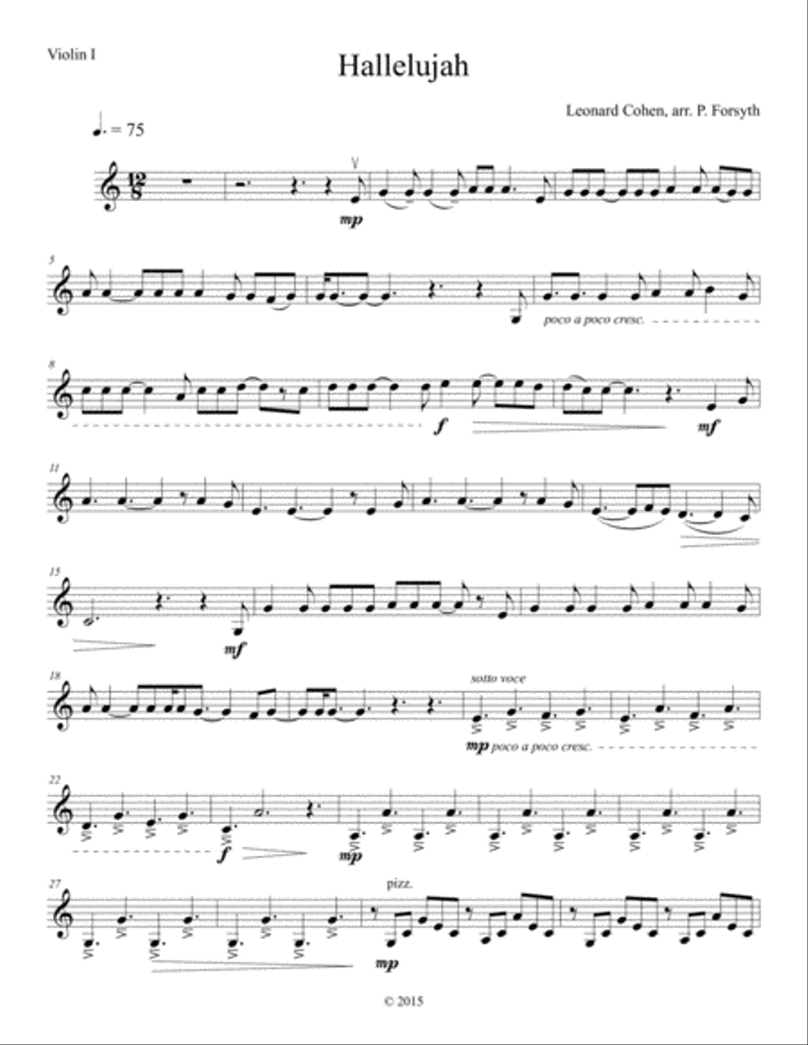 Hallelujah Hallelujah String Quartet scores gallery preview page 1