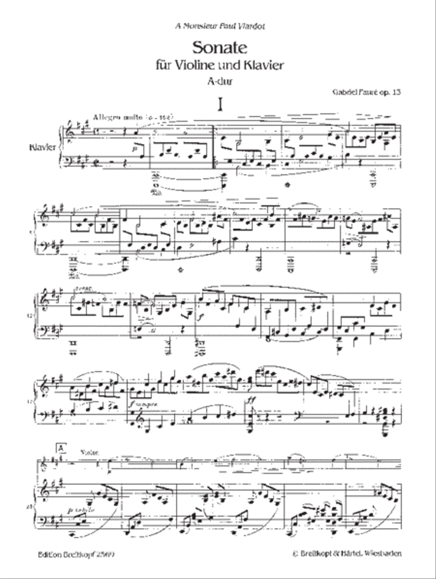 Sonata in A major Op. 13 Violin Solo scores gallery preview page 2