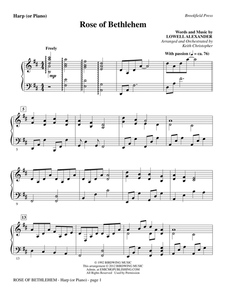 Rose Of Bethlehem - Harp (or Piano)