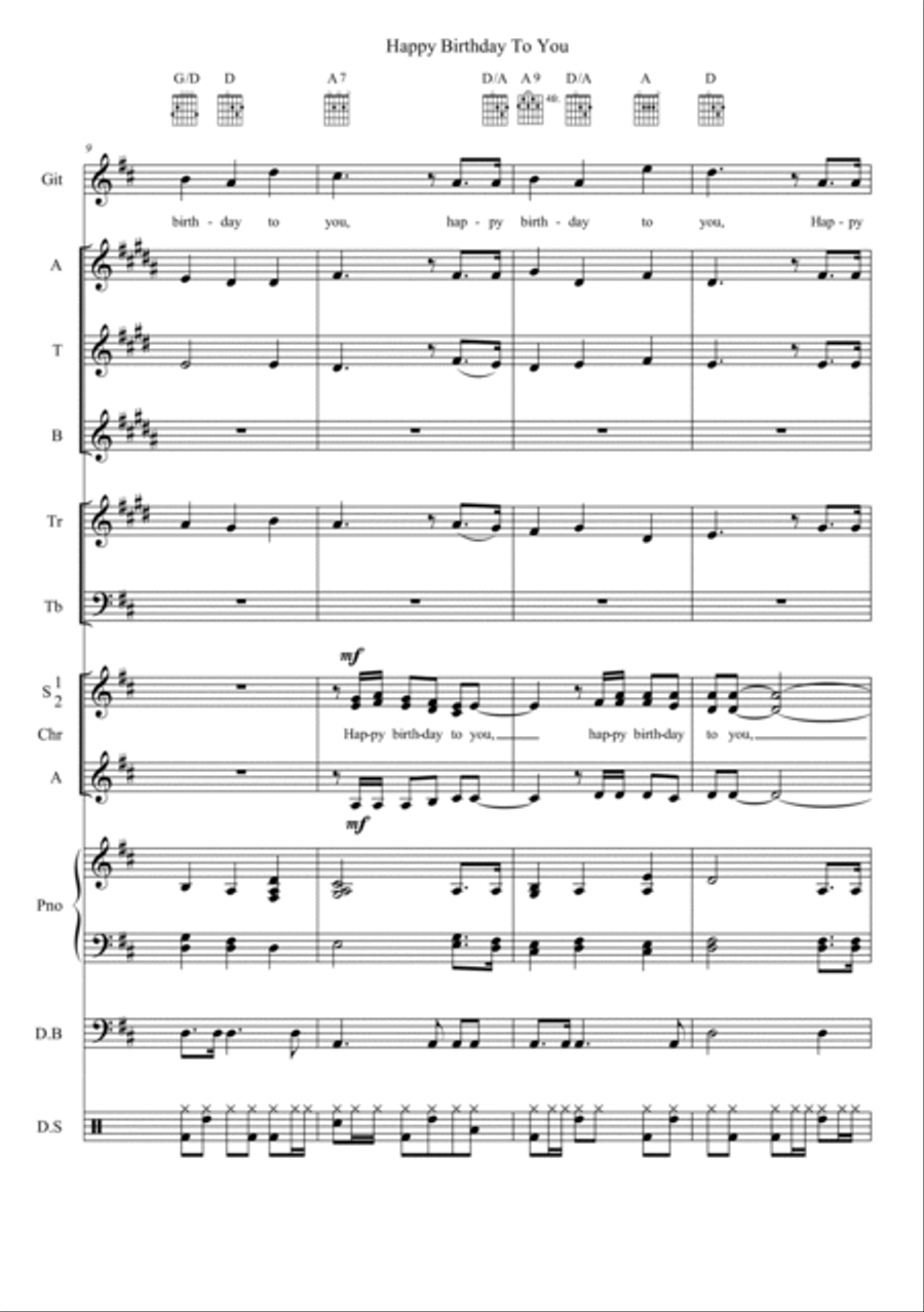 Happy Birthday To You Jazz Ensemble scores gallery preview page 3
