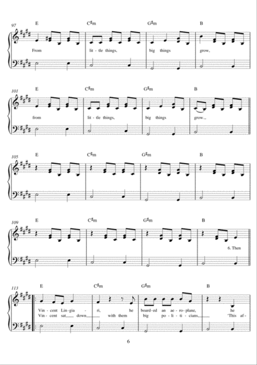 From Little Things Big Things Grow Easy Piano scores gallery preview page 6