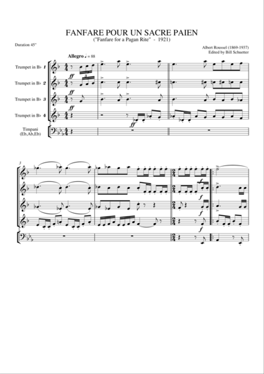 Fanfare Pour Un Sacre Paien Trumpet scores gallery preview page 2