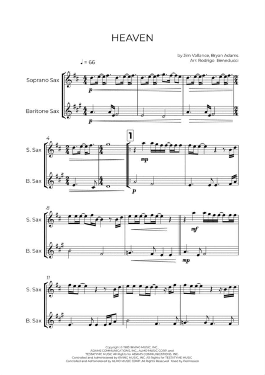 Heaven Soprano Saxophone scores gallery preview page 2