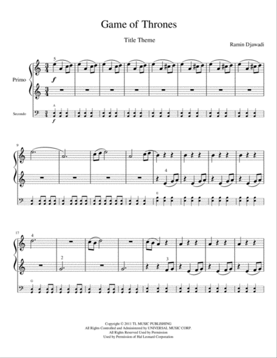 Game Of Thrones Game Of Thrones Easy Piano scores gallery preview page 2