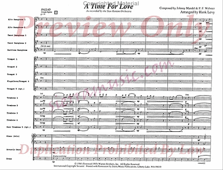 A Time For Love A Time For Love Jazz Ensemble scores gallery preview page 2