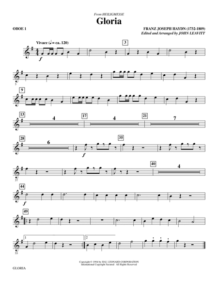 Gloria (from Heiligmesse) (arr. John Leavitt) - Oboe 1
