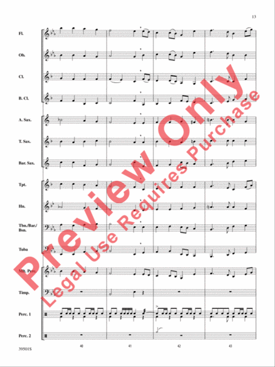 Marching Tune Concert Band scores gallery preview page 13
