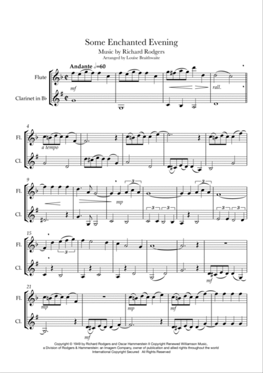 Some Enchanted Evening Woodwind Ensemble scores gallery preview page 2