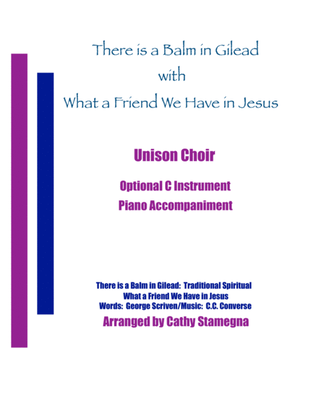 Book cover for There is a Balm in Gilead (with "What a Friend We Have in Jesus") (Unison Choir, Accompanied)