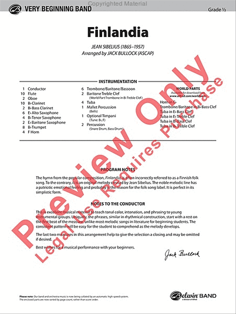 Finlandia Concert Band scores gallery preview page 2