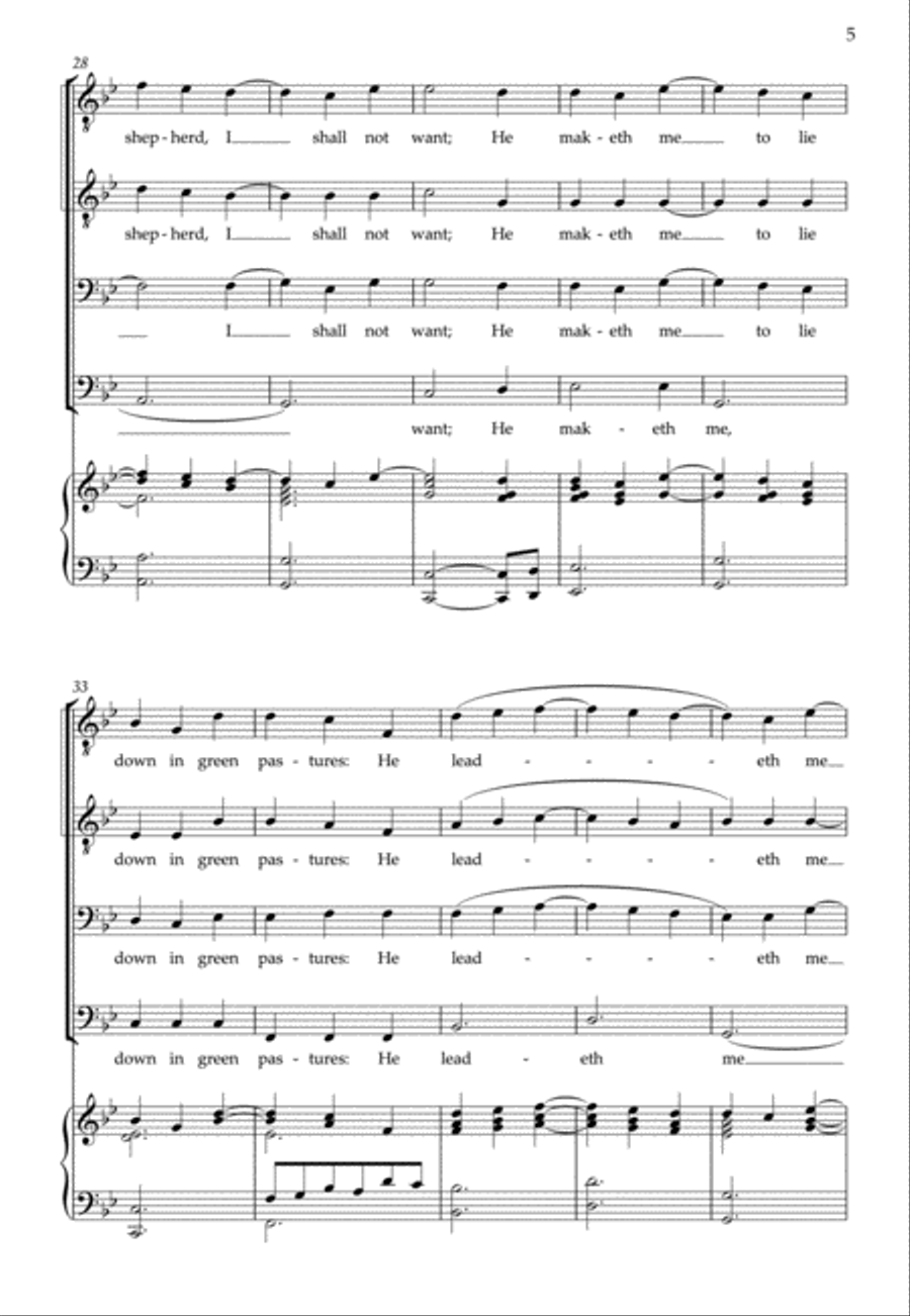 The Lord is my Shepherd (Psalm 23) TTBB scores gallery preview page 4
