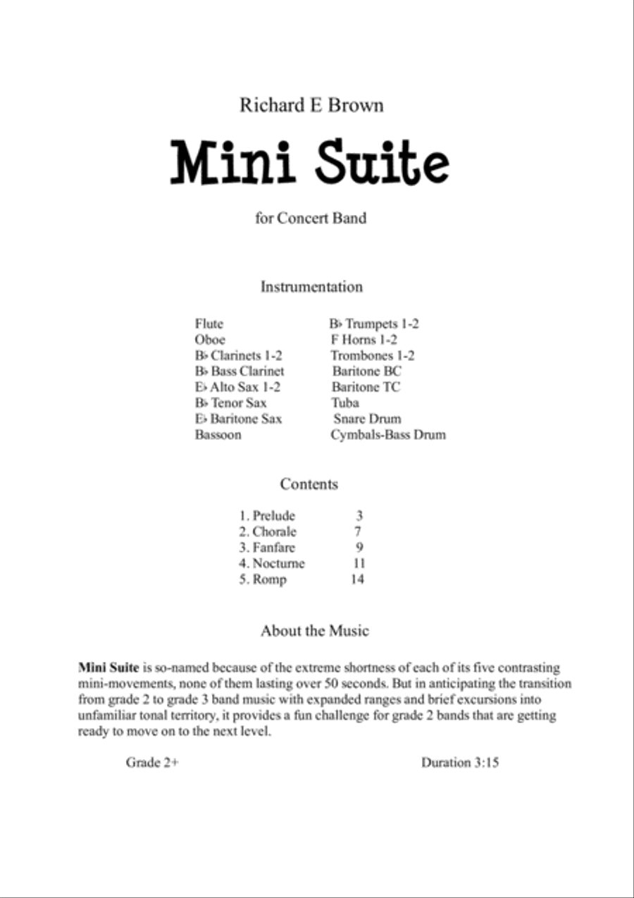 Mini Suite Concert Band scores gallery preview page 2