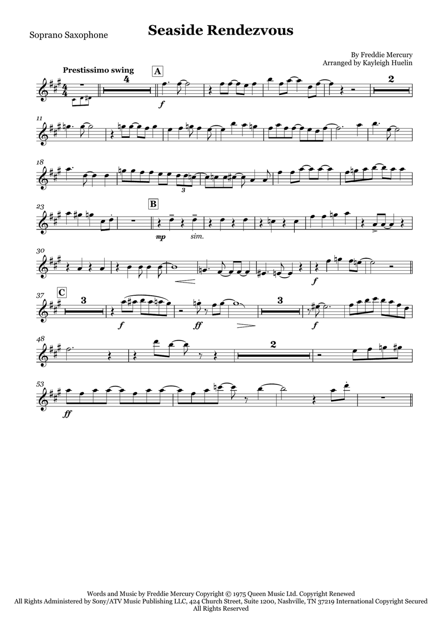 Seaside Rendezvous Saxophone Quartet scores gallery preview page 6