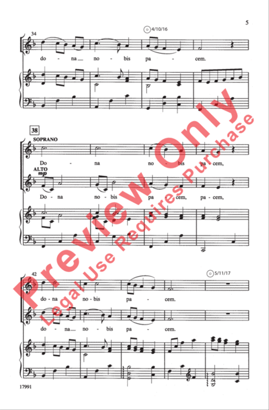 Christmas Peace Canon 4-Part scores gallery preview page 5