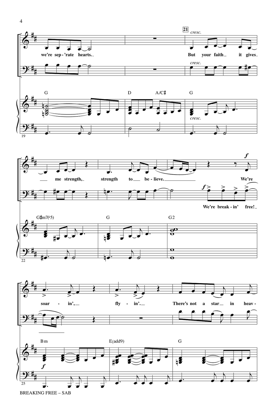 Breaking Free (from High School Musical) (arr. Roger Emerson) 3-Part scores gallery preview page 3