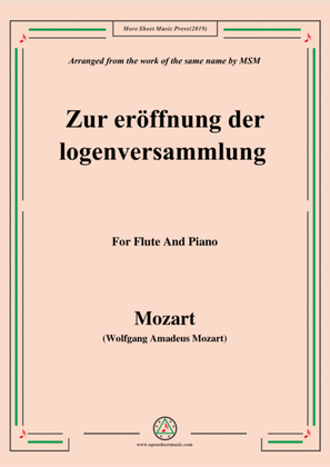 Mozart-Zur eröffnung der logenversammlung,for Flute and Piano