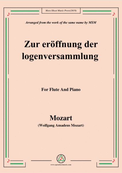 Mozart-Zur eröffnung der logenversammlung,for Flute and Piano image number null