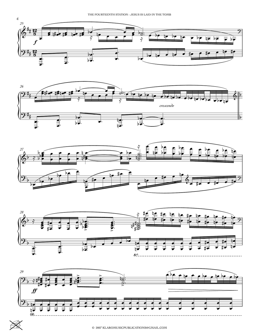THE FOURTEENTH STATION OF THE CROSS - JESUS IS LAID IN THE TOMB Piano Solo scores gallery preview page 4
