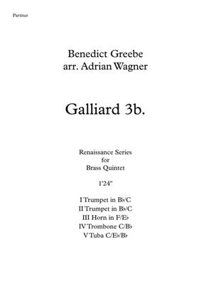 Book cover for Galliard 3b. (Benedict Greebe) Brass Quintet arr. Adrian Wagner