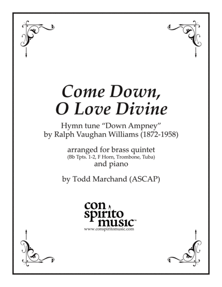 Come Down, O Love Divine - brass quintet and piano image number null