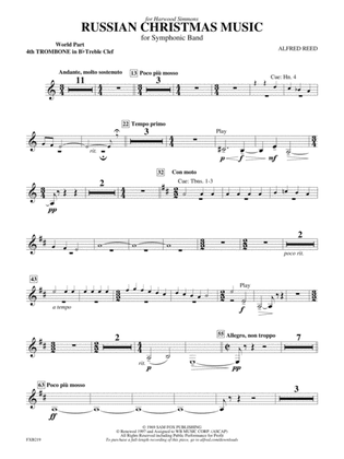 Russian Christmas Music: (wp) Bb Trombone T.C. 4