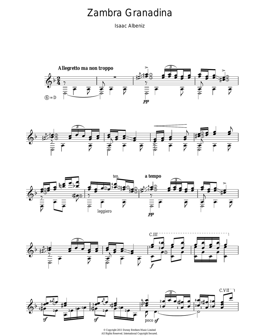 Zambra Granadina Acoustic Guitar scores gallery preview page 1