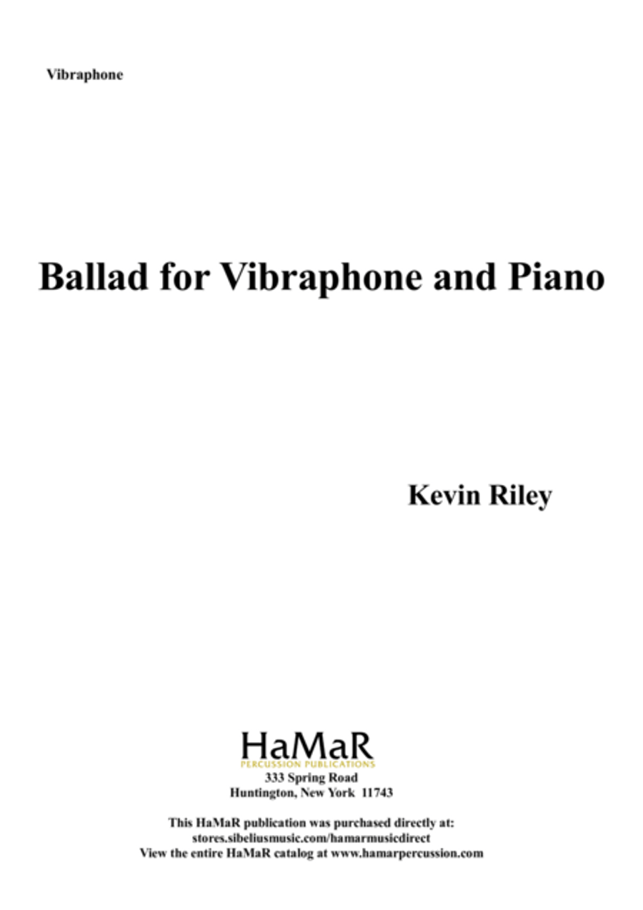 Ballad for Vibraphone & Piano Piano Accompaniment scores gallery preview page 1