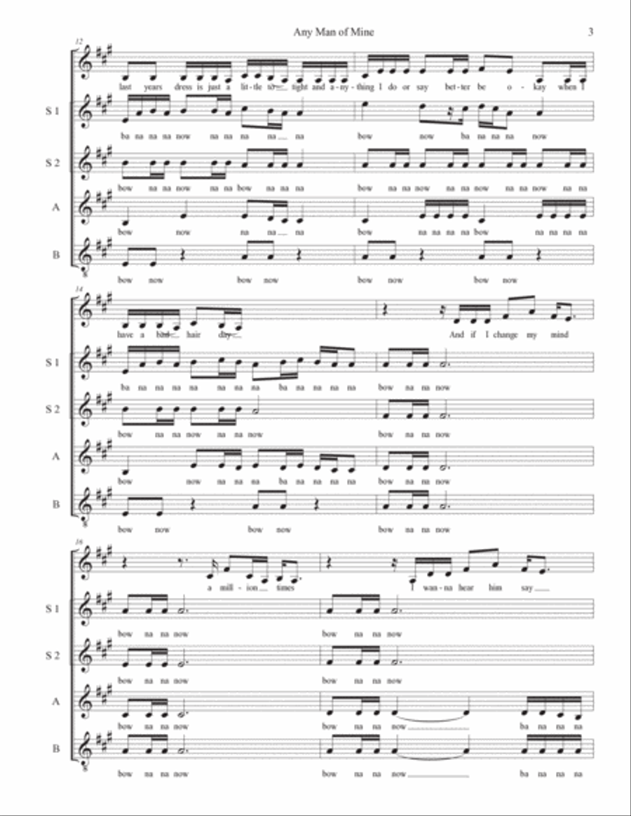 Any Man Of Mine SSAA scores gallery preview page 3