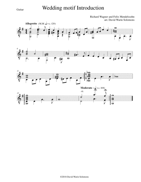Short wedding motif for guitar solo (based on Mendelssohn and Wagner) image number null