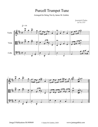 Clarke: Purcell Trumpet Tune for String Trio