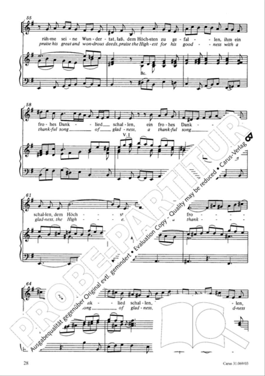 Praise the Lord, O my spirit (Lobe den Herrn, o meine Seele) 4-Part scores gallery preview page 28