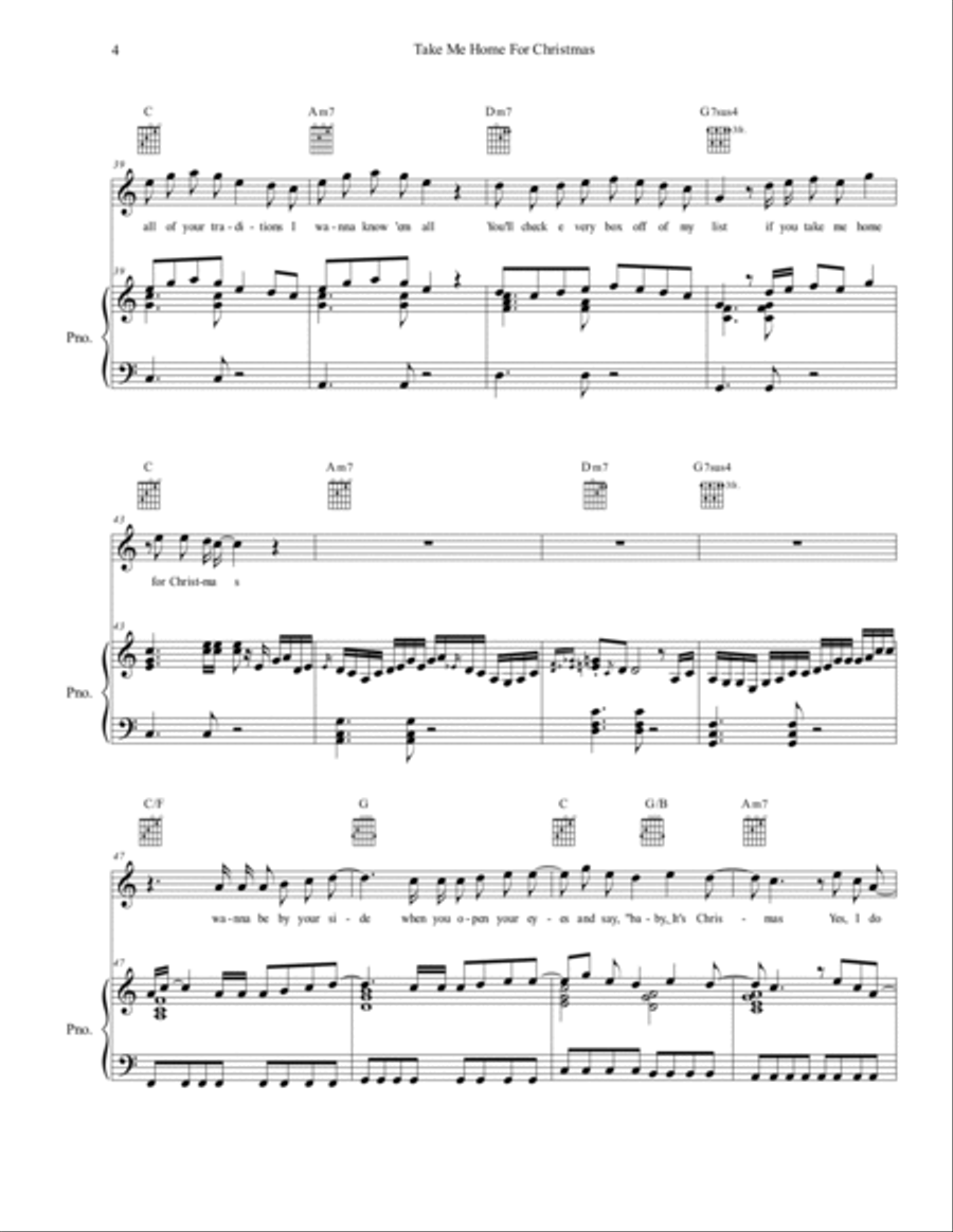 Take Me Home For Christmas Piano scores gallery preview page 4
