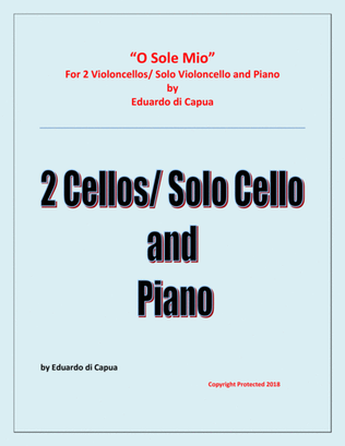 Book cover for O Sole Mio - 2 Violoncellos and Piano